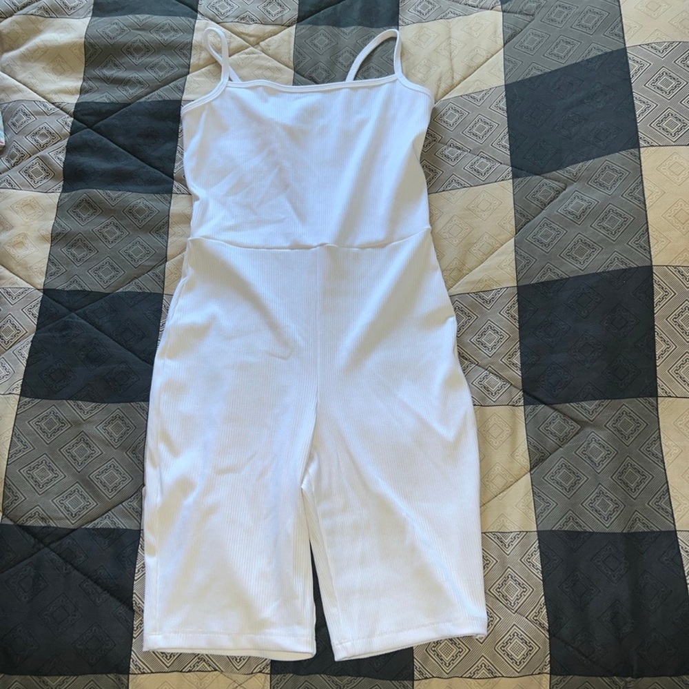 Susana Monaco White Ribbed Romper